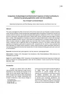 Comparison of physiological and biochemical ... - Plant Physiology