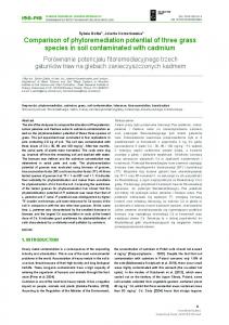 Comparison of phytoremediation potential of three ...