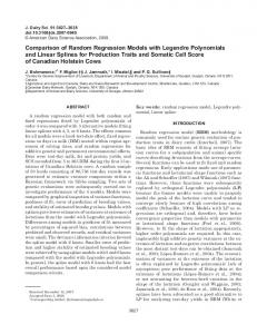 Comparison of Random Regression Models with Legendre ...