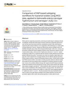 Comparison of SNP-based subtyping workflows for bacterial ... - PLOS