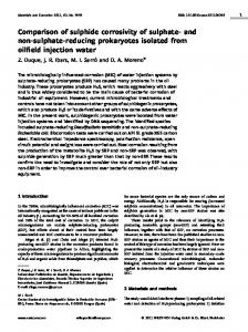 Comparison of sulphide corrosivity of sulphate-and non-sulphate