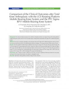 Comparison of the Clinical Outcomes after Total Knee Arthroplasty ...