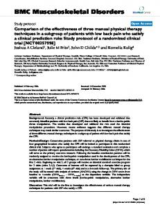 Comparison of the effectiveness of three manual physical therapy ...