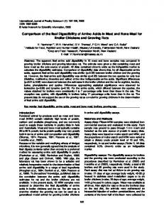 Comparison of the Ileal Digestibility of Amino Acids ... - Semantic Scholar