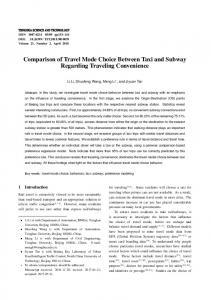 Comparison of Travel Mode Choice Between Taxi and ... - IEEE Xplore