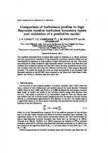 Comparison of turbulence profiles in high Reynolds number turbulent ...