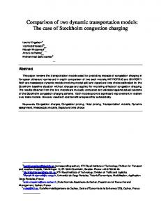 Comparison of two dynamic transportation models: The case of ...