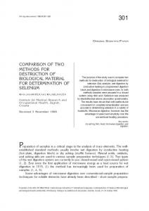 comparison of two methods for destruction of biological material for ...