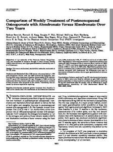 Comparison of Weekly Treatment of Postmenopausal Osteoporosis ...