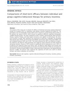 Comparisons of shortterm efficacy between ... - Wiley Online Library