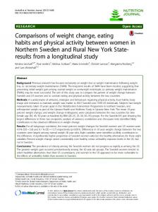 Comparisons of weight change, eating habits and
