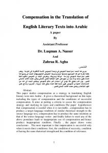 Compensation in the Translation of English Literary ...