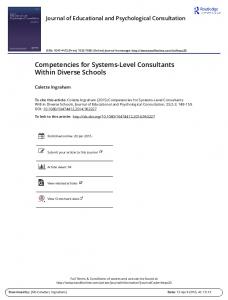 Competencies for Systems-Level Consultants Within ...