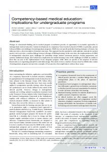 Competency-based medical education: implications for undergraduate ...