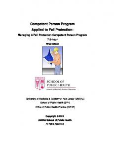 Competent Person Program Applied to Fall Protection: - OSHA