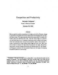 Competition and Productivity