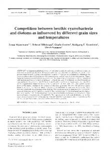 Competition between benthic cyanobacteria and ... - Inter Research