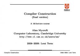 Compiler Construction