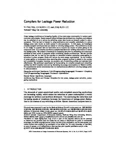 Compilers for Leakage Power Reduction