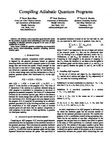 Compiling Adiabatic Quantum Programs