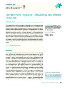 Complement regulation: physiology and disease ... - Semantic Scholar