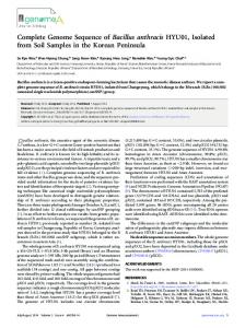 Complete Genome Sequence of Bacillus anthracis ... - Semantic Scholar