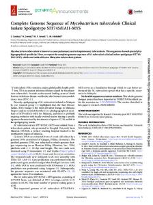 Complete Genome Sequence of Mycobacterium