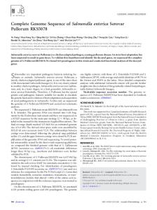 Complete Genome Sequence of Salmonella enterica Serovar ...