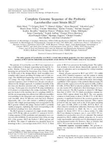 Complete Genome Sequence of the Probiotic Lactobacillus casei ...