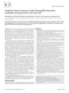 Complete Genome Sequence of the Thermophilic Bacterium ...