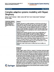 Complex adaptive systems modeling with Repast Simphony