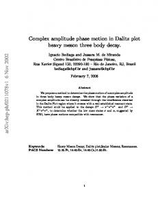 Complex amplitude phase motion in Dalitz plot heavy meson three ...