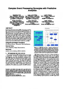 Complex Event Processing Synergies with Predictive Analytics