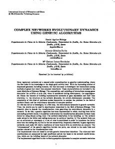 complex networks evolutionary dynamics using ...