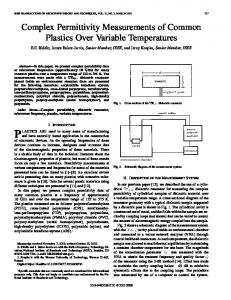 Complex permittivity measurements of common plastics ... - IEEE Xplore