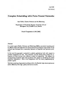 Complex Scheduling with Potts Neural Networks - Semantic Scholar