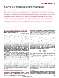 Complex thermoelectric materials