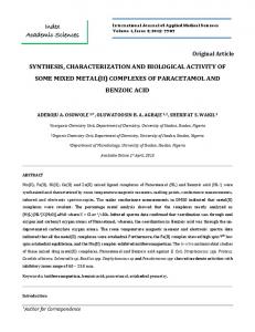 COMPLEXES OF PARACETAMOL AND