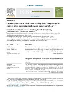 Complications after total knee arthroplasty