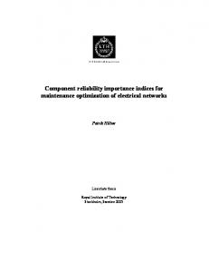 Component reliability importance indices for maintenance optimization