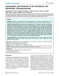 Composition and Evolution of the Vertebrate and ... - Semantic Scholar