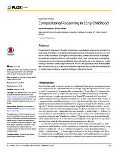 Compositional Reasoning in Early Childhood - Semantic Scholar