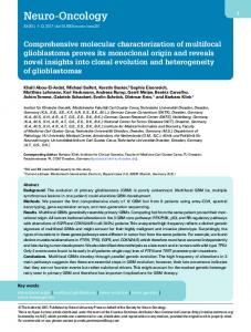 Comprehensive molecular characterization of multifocal glioblastoma ...