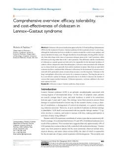 Comprehensive overview: efficacy, tolerability, and cost-effectiveness ...
