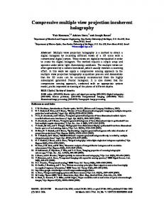 Compressive multiple view projection incoherent ... - OSA Publishing