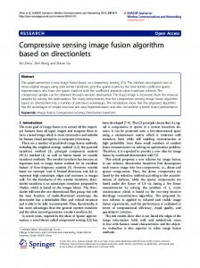 Compressive sensing image fusion algorithm ... - Semantic Scholar