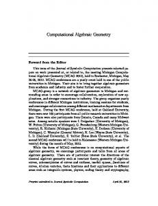 Computational Algebraic Geometry