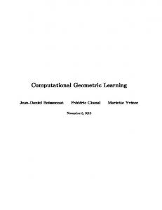 Computational Geometric Learning