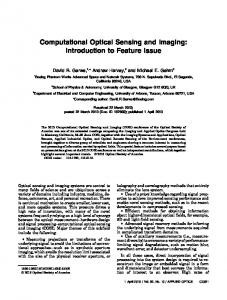 Computational Optical Sensing and Imaging - OSA Publishing