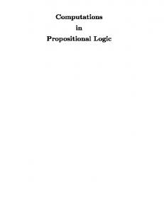 Computations in Propositional Logic